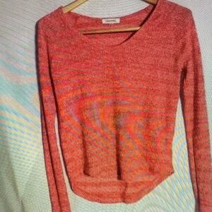 Women's Red Long Sleeve Top